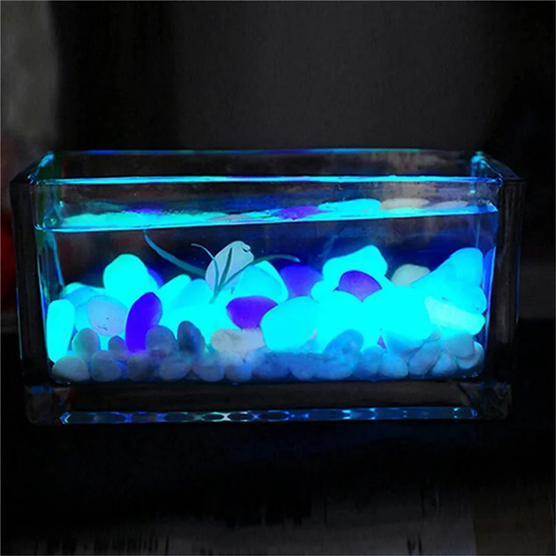 100Pcs Glow in the Dark Stone,Decorative Luminous Stone for Outdoor Walkways,Gardens,Driveways or Fish Tank