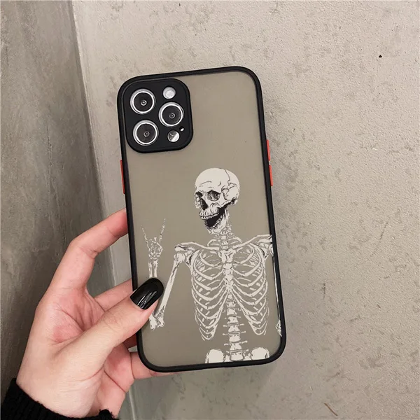 Lustige Skelett-Handyhülle für iPhone 16 15 14 13 12 11 Pro Max Mini X XR XS MAX 15 7 8 Plus SE2 Soft Shell stoßfeste Rückseite – Detail 2