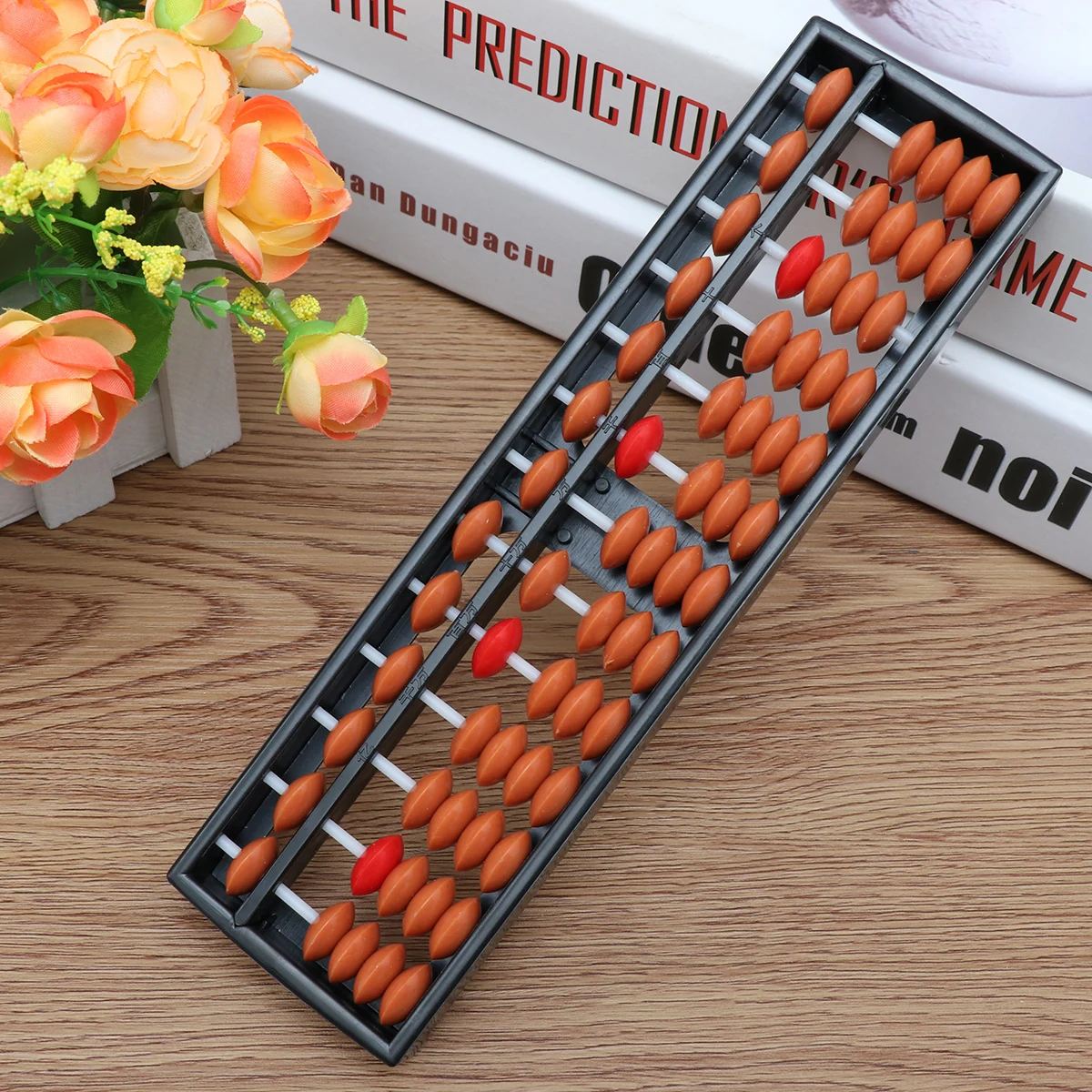

13 Rods Plastic Wooden Arithmetic Abacus Calculating Tool For Math Learning Education Office Use Lightweight