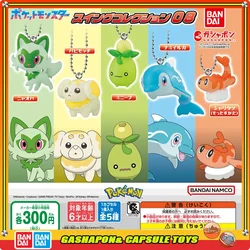 BANDAI Pokemon Action Figures Model  Capsule Toys Sprigatito Smoliv Tatsugiri Fidough Finizen Gashapon Keychain Pendant Original