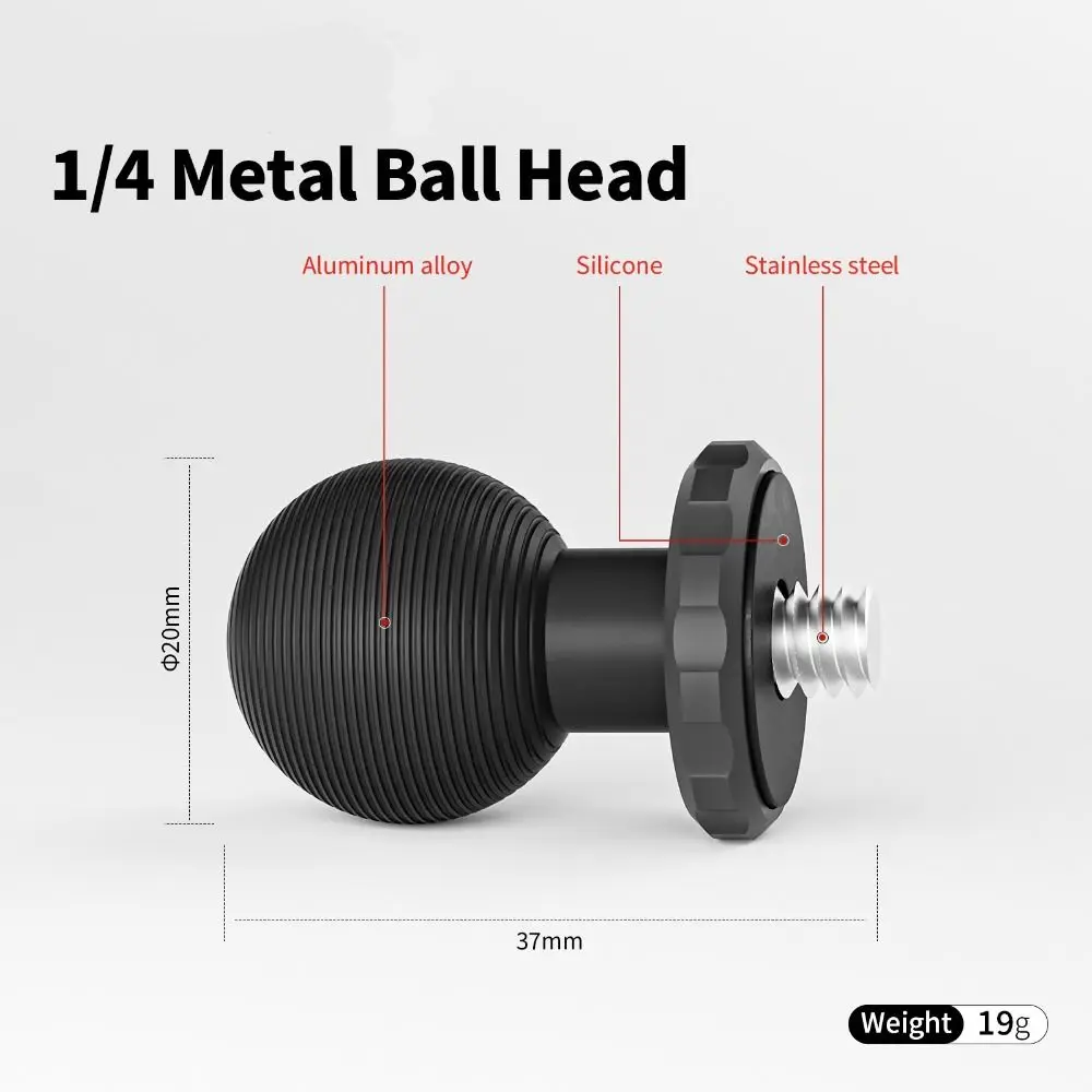 Base con staffa magnetica in lega di alluminio 360 °   Supporto per braccio magico con adattatore 1/4 regolabile durevole per Insta360/DJI Osmo Action/Pocket