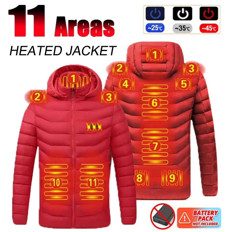 Heated Jacket For Men 11 Areas Heated Jacket For Women  Heating Vest Winter Warm USB Heating Jacket Coat Smart Heated Clothing