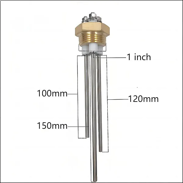 G1 Inch Thread Water‑Level Electrode Probe SUS304 / Brass Copper Sensor for Boiler Deep Well