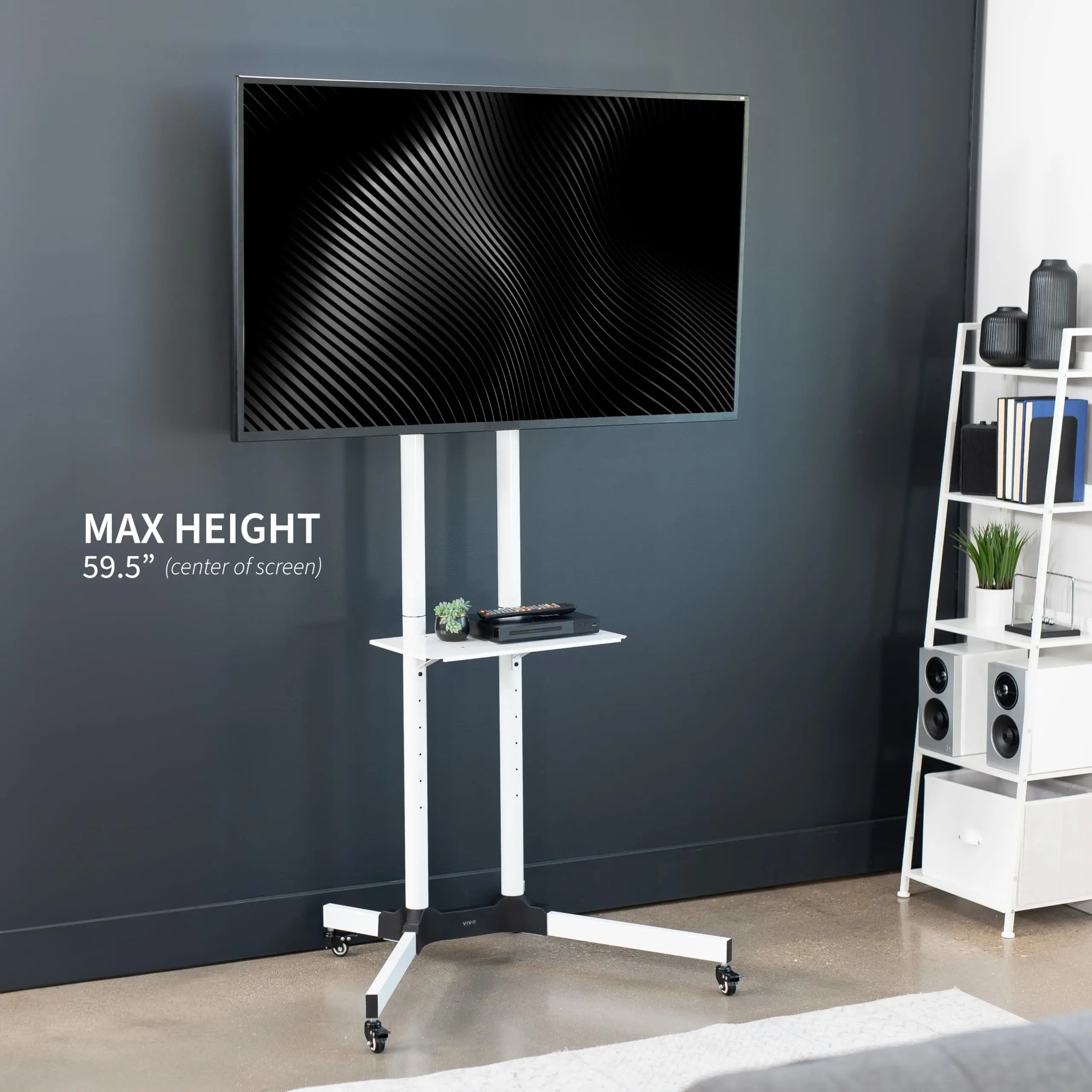Mobile TV Cart for 32 to 83 inch Screens up to 110 lbs, LCD LED OLED 4K Smart Flat and Curved Panels, Rolling Stand