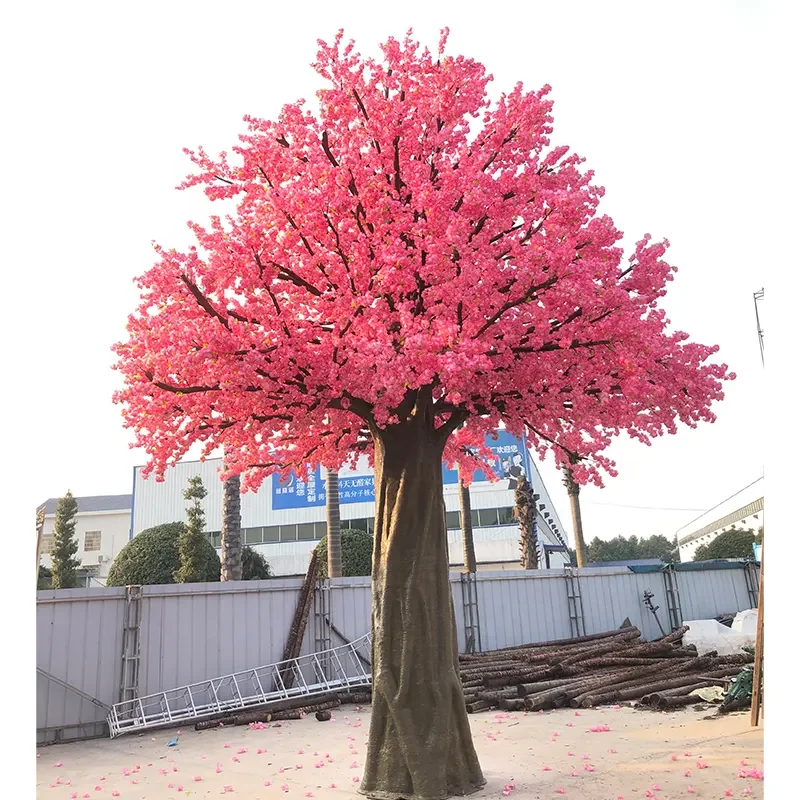 Wedding Events Decorations Table Tree White Pink Artificial Cherry Blossom Tree Indoor Outdoor 20ft Cherry Blossom Tree