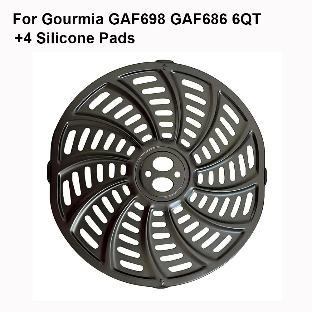 Blacha do pieczenia Gourmia GAF698 GAF686 6QT Patelnia ze stali węglowej z 4 silikonowymi podkładkami Nieprzywierający stojak do pieczenia Akcesoria do frytownic powietrznych