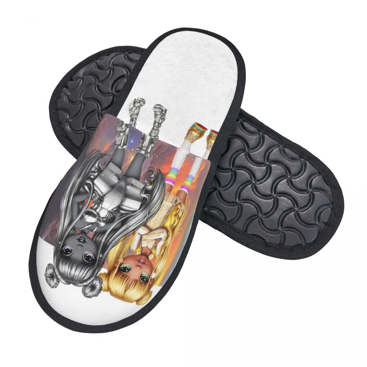 Rainbow High Sisters House Slippers Women Comfy Memory Foam Japanese Cartoon Anime Slip On Hotel Slipper Shoes