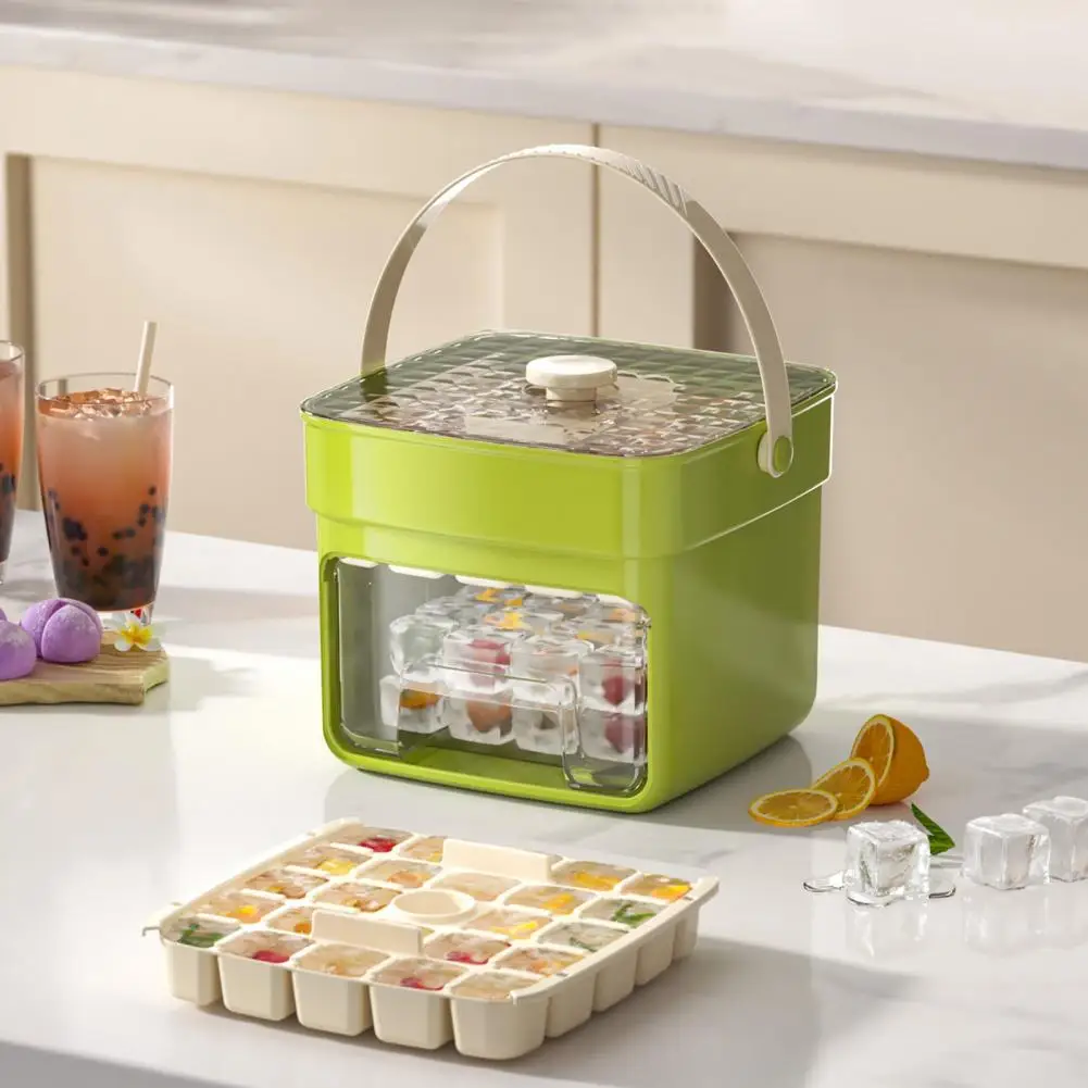 Capacity Ice Tray Stackable Ice Cube Tray Capacity Ice Cube Tray with Storage Bin Shovel Leak-proof Stackable Mold Double-layer