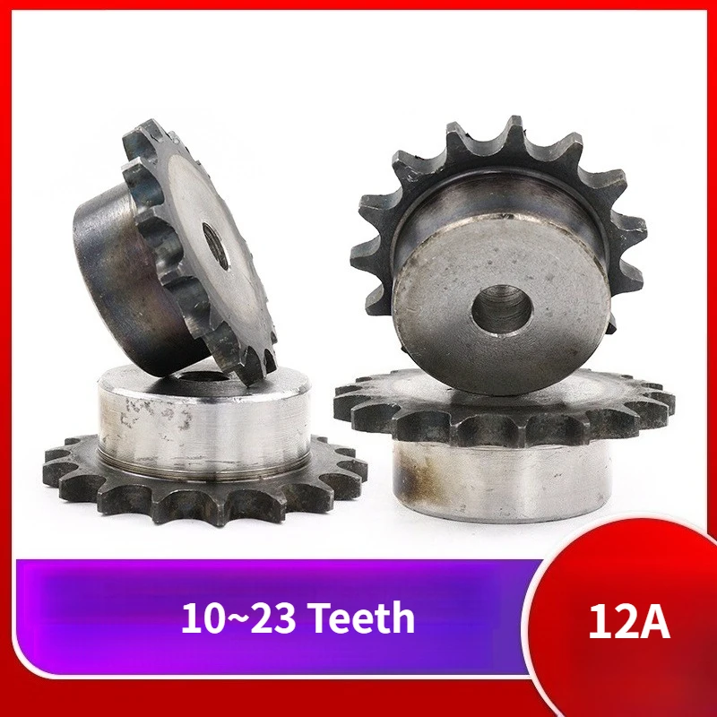

12A 10 Teeth To 23 Teeth Sprocket Wheel Chain Gear Industrial A3 Steel Suitable For 12A Roller Chain Sprocket Wheel