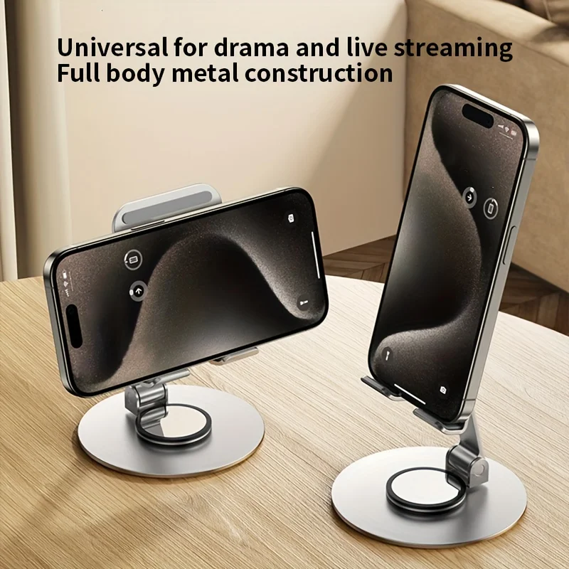 360° Lazy Bracket Rotatable Metal Mobile Phone Stand Foldable Adjustable Tablets Holder Mount for iPhone for iPad