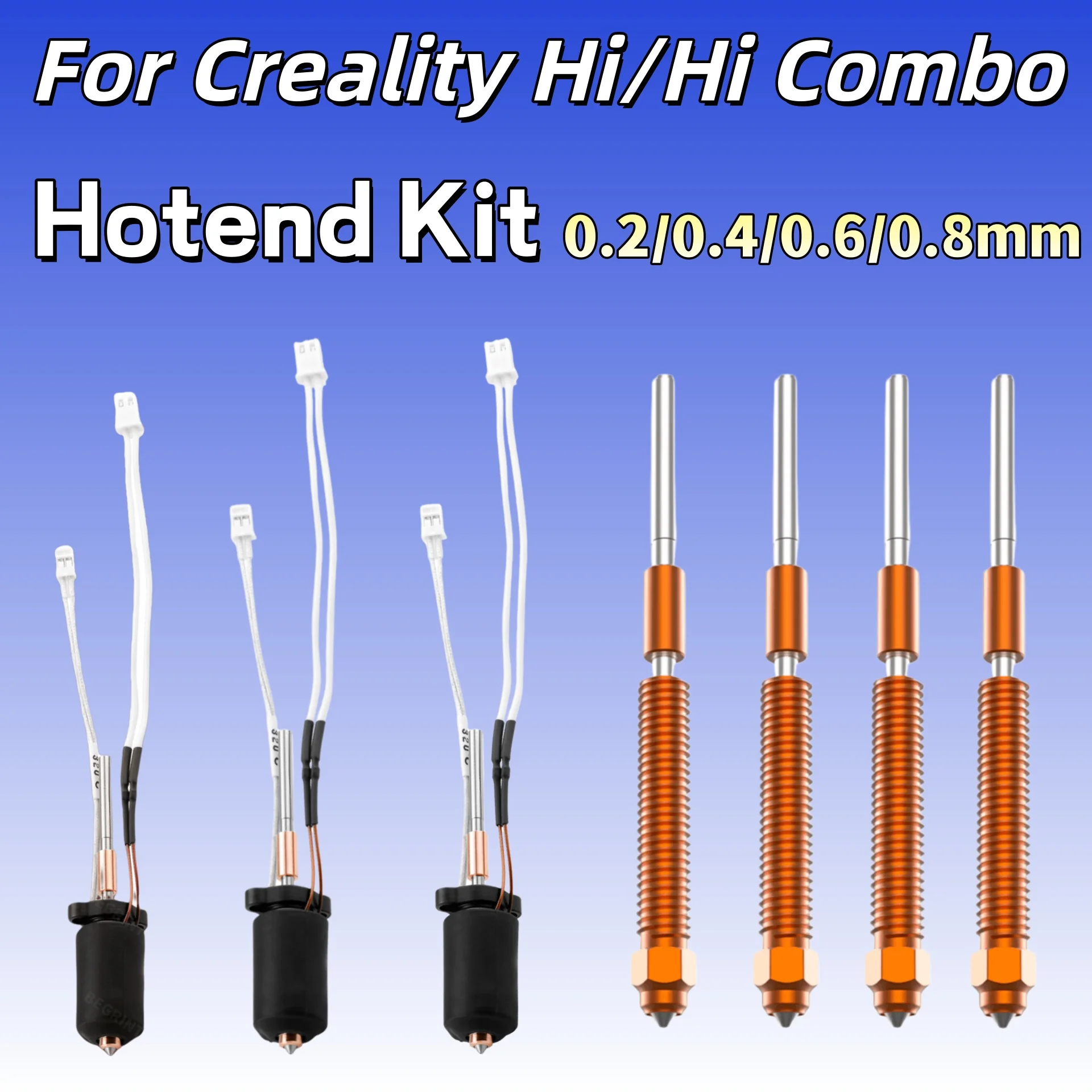 

Hardened Steel Nozzle 300℃ Ceramic Heating Hotend Kit for Creality Hi/Hi Combo Upgraded Anti-Leak High Precision 3D Printer Part