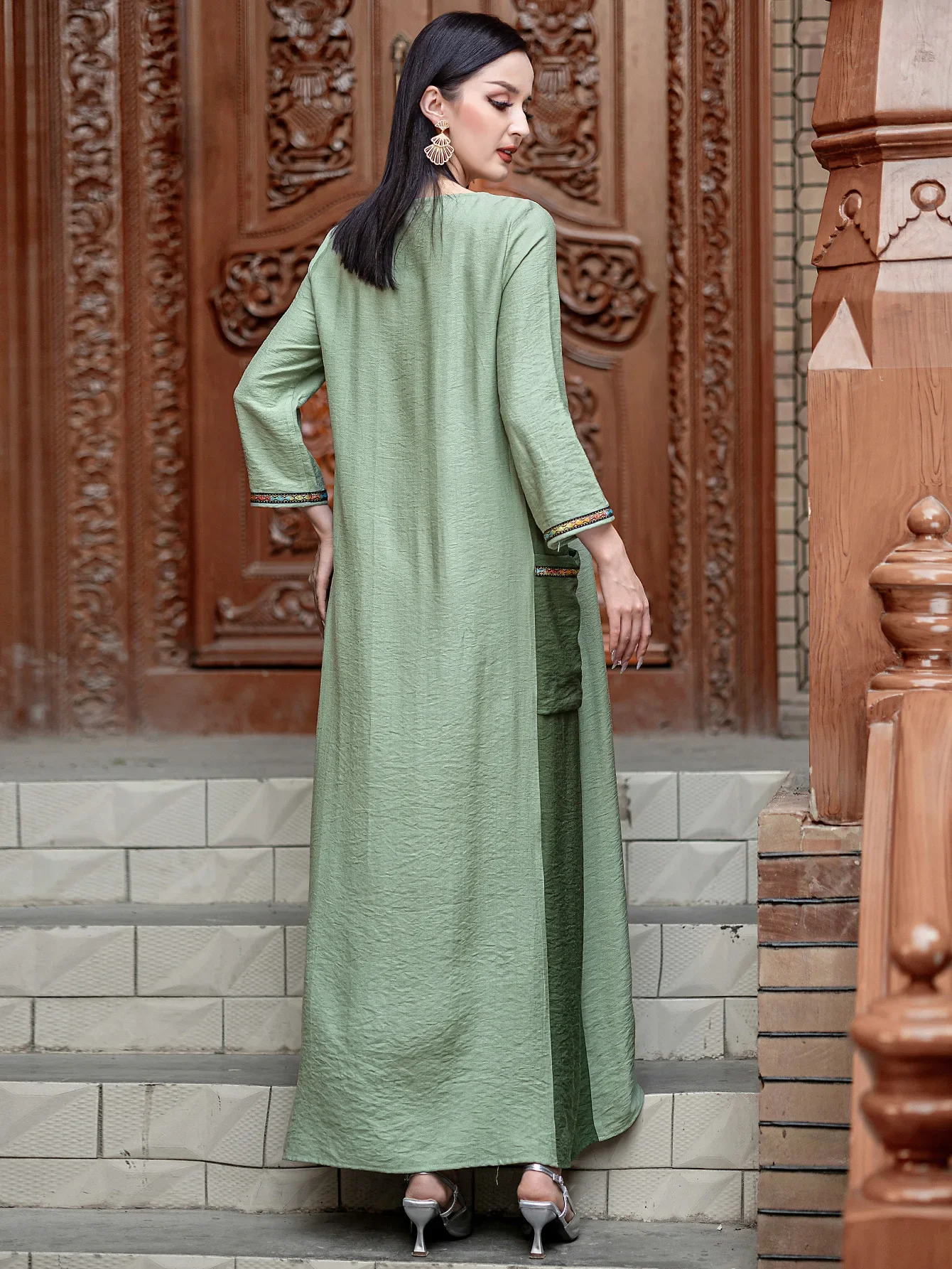 Eid Women Dress For Women Abaya Pocket Party Dresses Muslim Caftan Robe Jalabiya Ramadan Morocco Dubai Kaftan Vestidos Largos