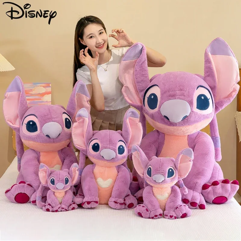 2023 New Disney Stitch Angel Plush Toy Kawaii Lilo & Stitch Cartoon Stuffed Doll Stress Relief Pillow Comfort Toy Kids Xmas Gift