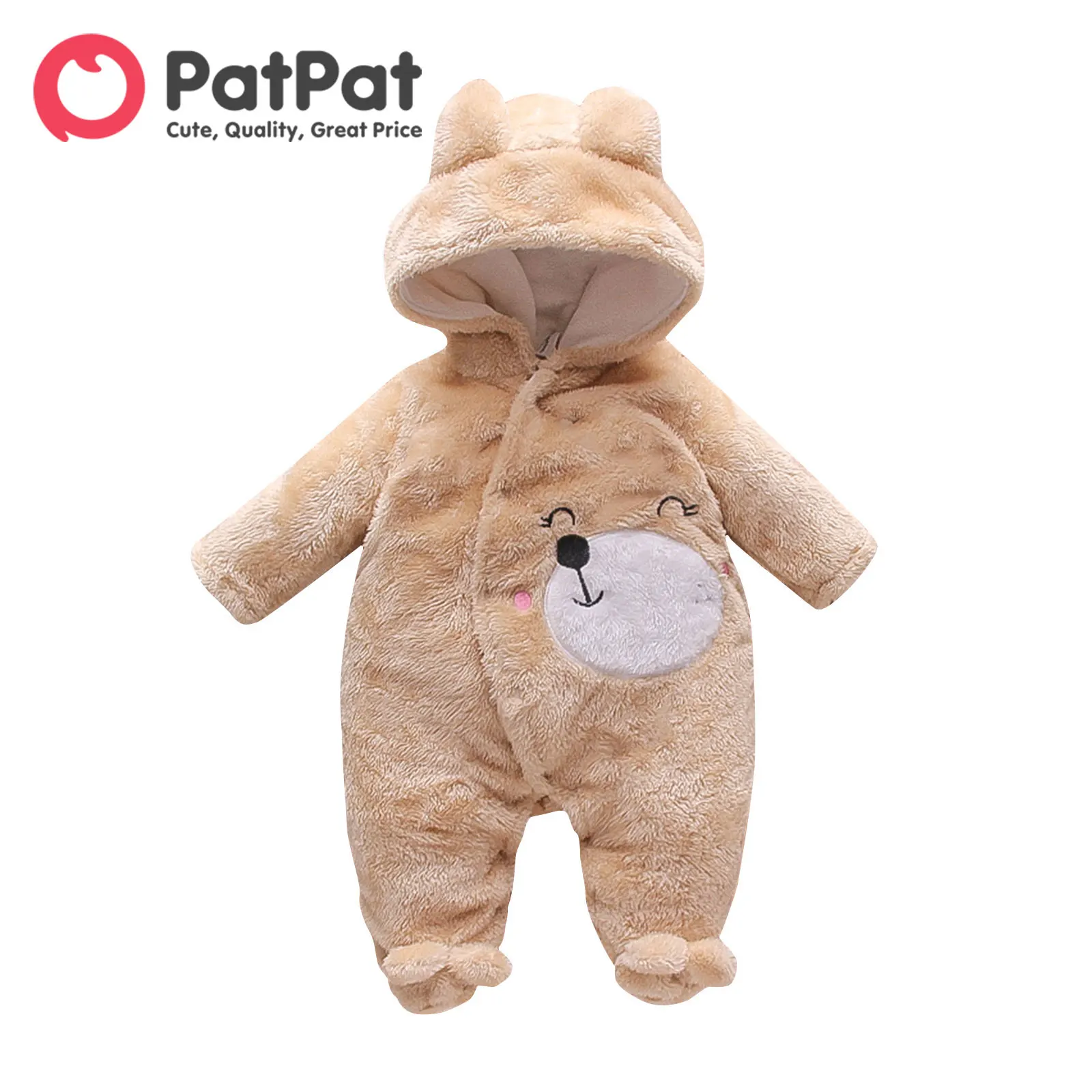 

Детский флисовый комбинезон с капюшоном и длинными рукавами PatPat Bear