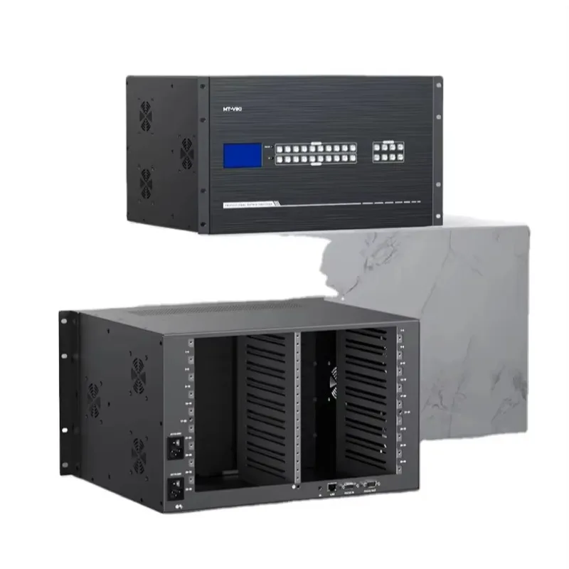 4K 36x36 Modular Matrix Switcher with Audio I/O, Web GUI, Seamless Switching, Customizable I/O Cards