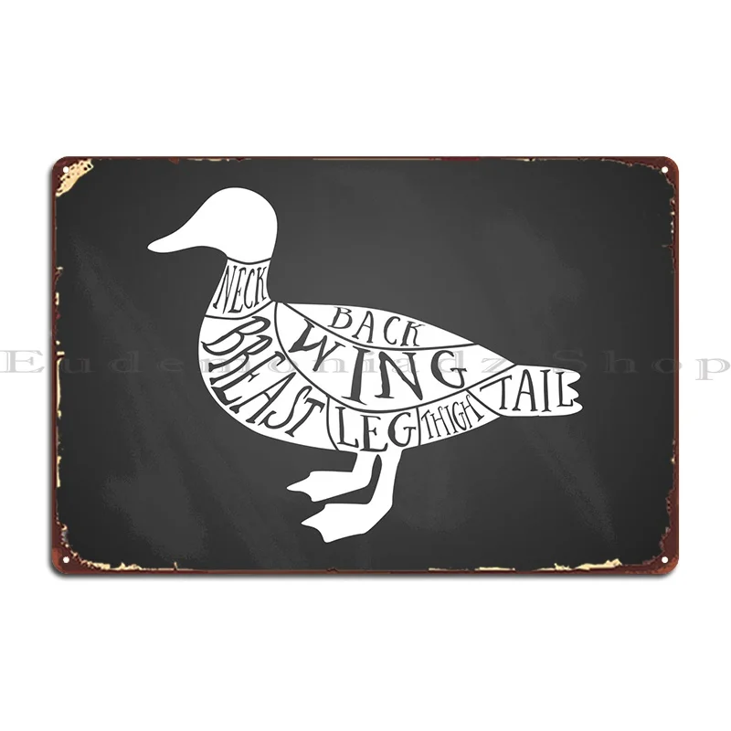 

Duck Butcher Art Print Metal Signs Pub Wall Cave Cave Club Design Tin Sign Poster