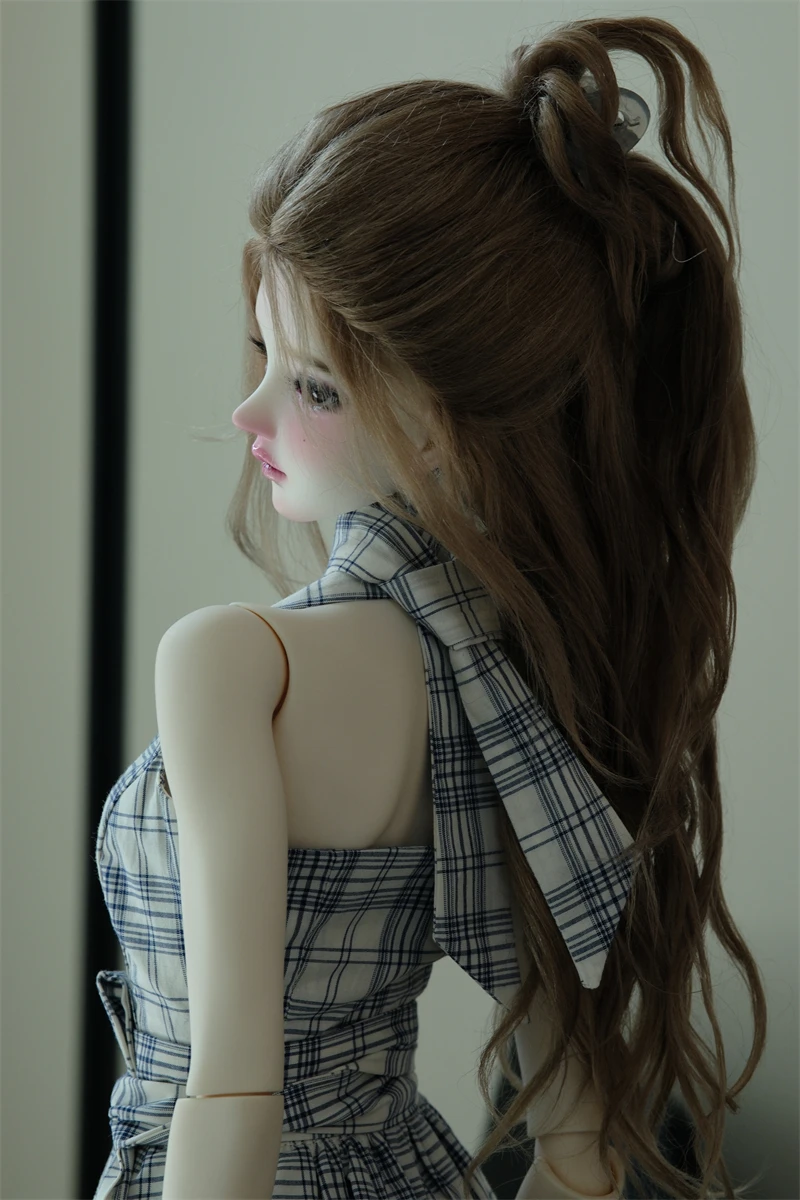 Robe à carreaux sans bretelles, épaules dénudées, pour vêtements de poupée BJD 1/3 W530