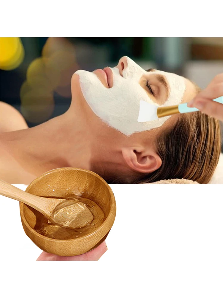 1 ensemble femmes dame bricolage masque Facial Kit masque Facial bol en bambou bâton de mélange cuillère spatule Kit outil de beauté cosmétique soins de la peau