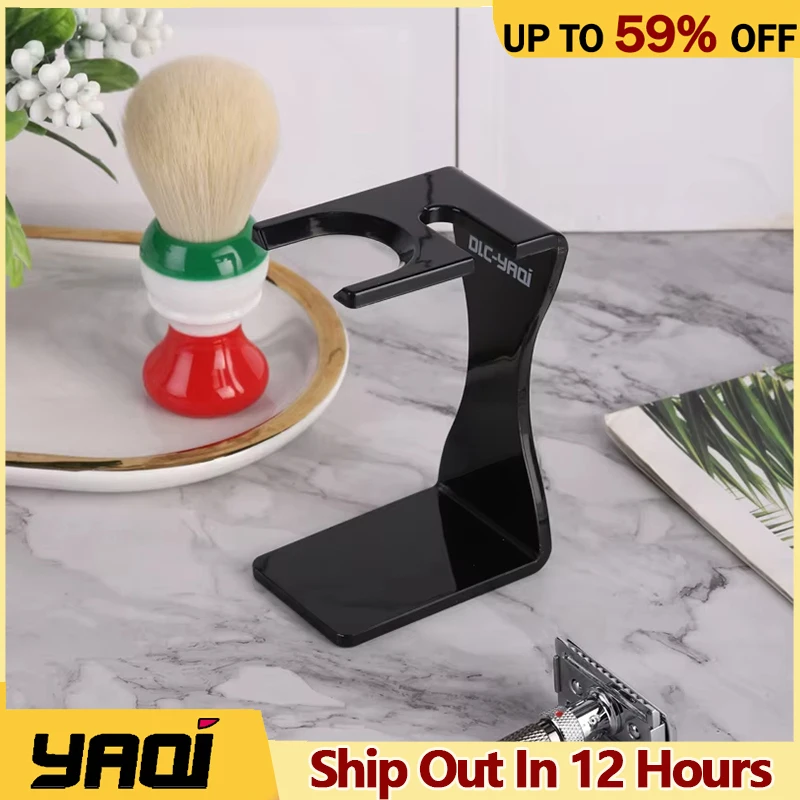 Yaqi-cepillo de afeitar para hombre, soporte de maquinilla de afeitar barato, Color sólido, negro cremoso, herramienta de cepillo de afeitar, soporte de afeitado de viaje Simple a la moda