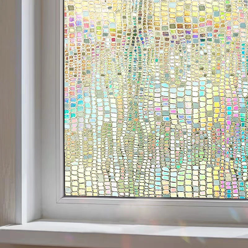 NONE Sichtschutzfolie für Fenster, statisch haftet, Vinyl, 3D-Aufkleber, Regenbogenfolie für Glastüren, Wärmeregler, Anti-UV 4