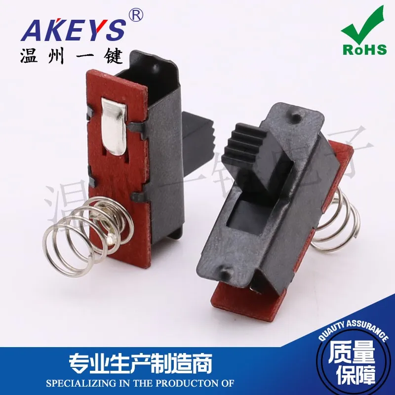 10 pcs SS-11H01 Single Row 0.1kg with Spring with Mounting Hole Vertical Toggle Switch Power Spring Button