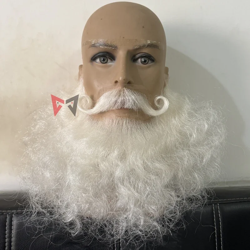 New Santa Claus Beard Synthetic Cosplay Men White Beard Accessories Christmas Gift  High Quality Hand Made