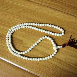 ML221 Ethnic Tibetan Natural yak bone 7mm Round Beads 108 Mala Rosary Prayer Necklace Beaded Bracelet