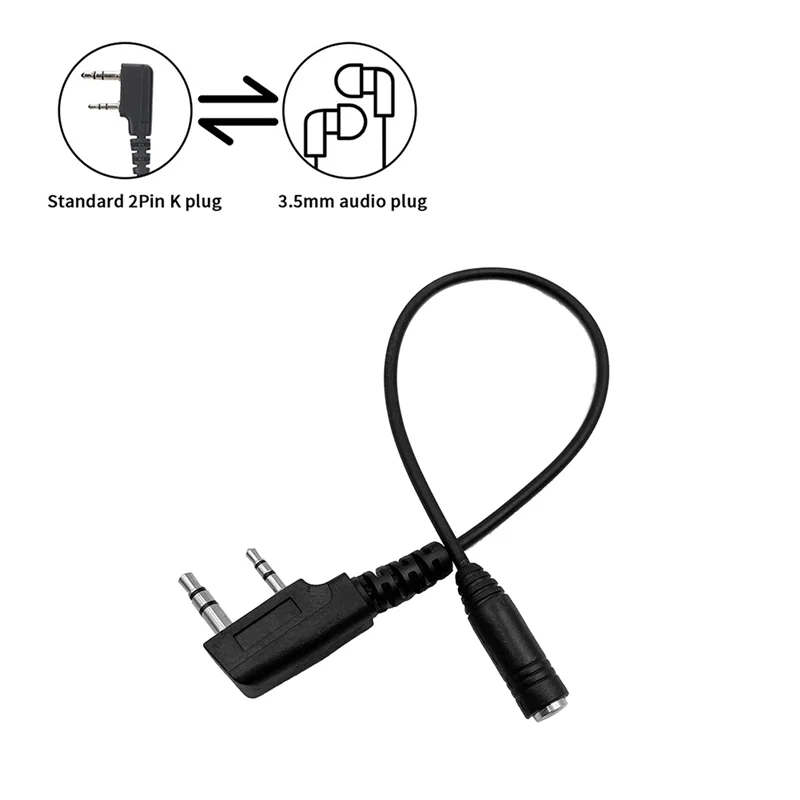 Eccellente cavo di trasferimento per auricolari audio femmina da 2 pin K1 a 3,5 mm per radio Kenwood TYT Baofeng UV5R 888S