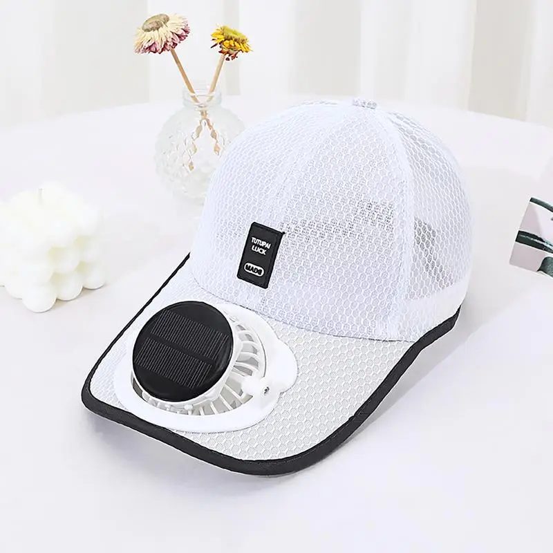 Summer Fan Sunhat Women Men Fan Baseball Hat Strong Wind Cooling Sun Protection Fan Solar Charging Fan Cap