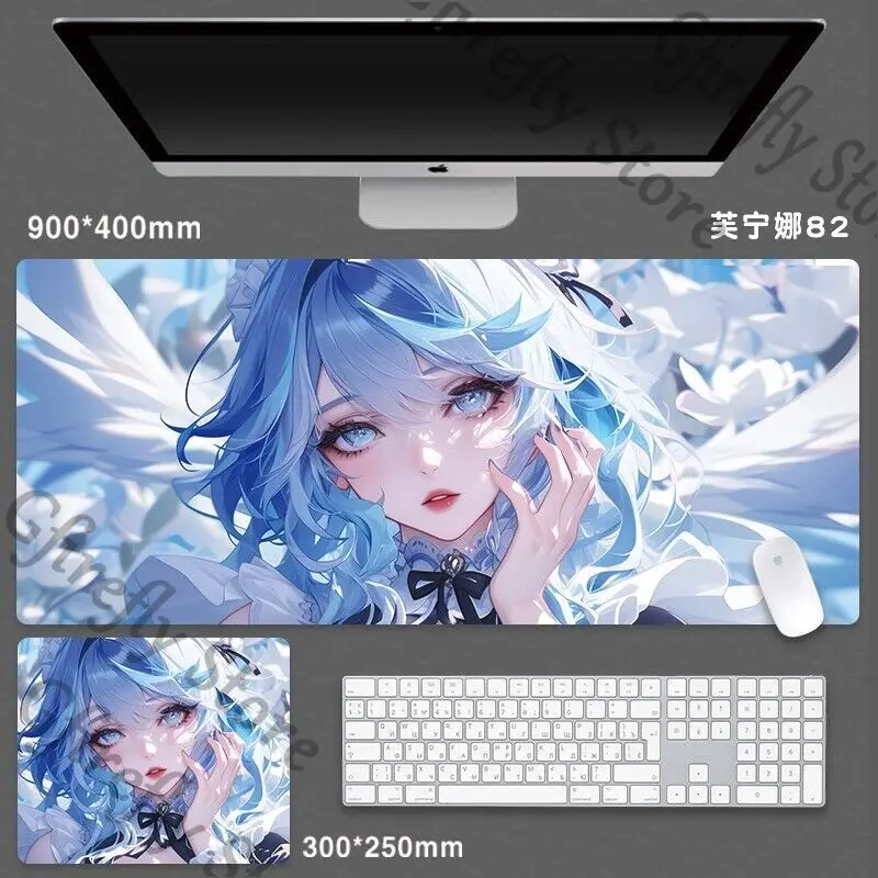 Genshin Impact Mouse Pad Play Oversize Mat Placemat Ambitus Rubber Furina Game Electronic Sports Computer Anime