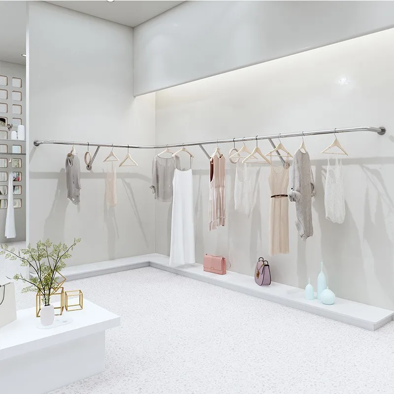 

on the rack Women's clothing store Side hanging clothing rack Children's clothing Wall hanging rack Wall hanging hanger
