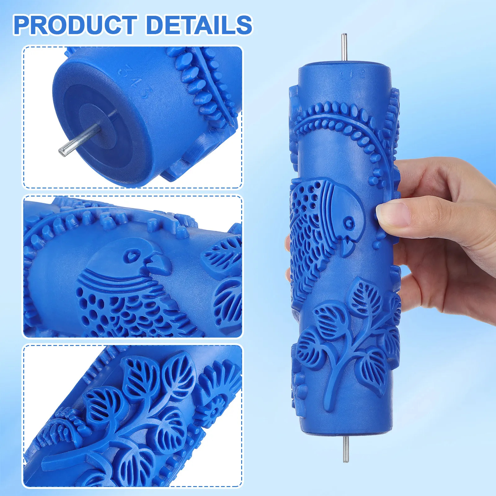 painting roller Rubber Paint Roller replacement Texture Roller Rubber Imitation Grain Pattern Paint Roller Wall Painting Roller