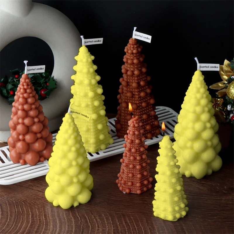 Glocke Turm Silikon Kerze Form POP Baum Form Seife Form Weihnachten Urlaub Duft Kerze Form Herstellung Gips Harz Dekor Form