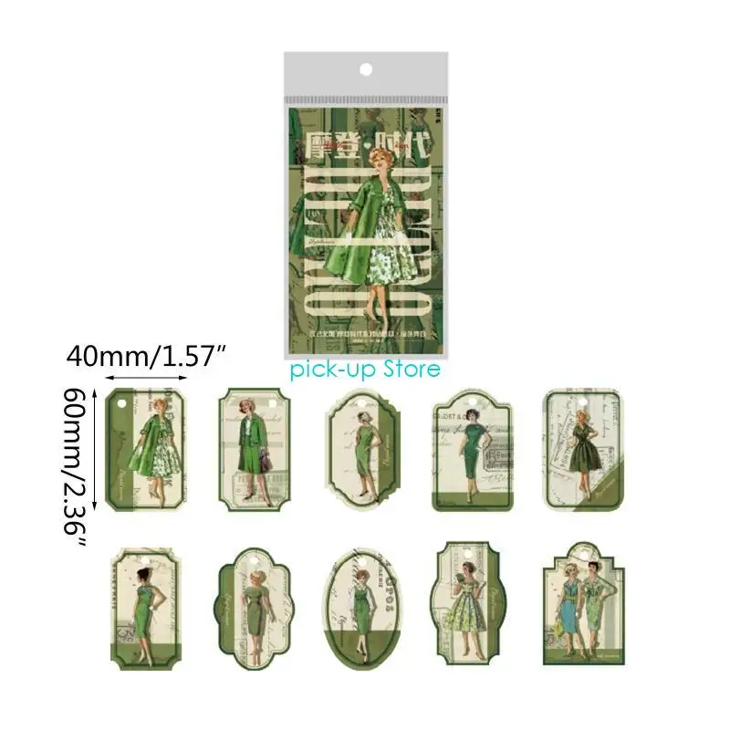 Q5WA 30 قطعة/الحزمة ملصقات سكرابوكينغ الرجعية الديكور سكرابوكينغ صالح لتخصيص ألبومات الصور المخططين مذكرات المفكرة #6