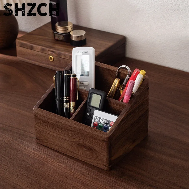black-walnut-remote-control-storage-box-living-room-coffee-table-organizer-light-luxury-divider-box-for-tv-remote-accessories