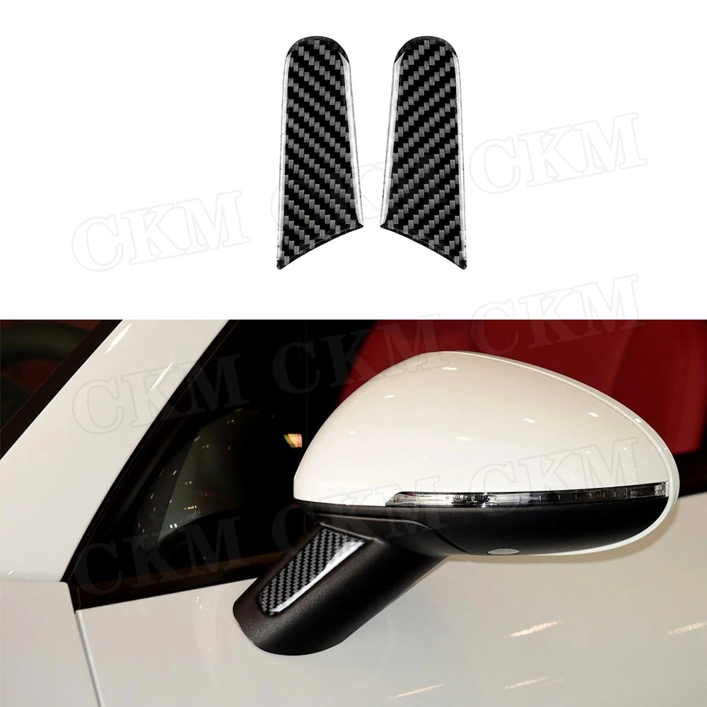 

CKMUUER Carbon Fiber Rearview Mirror Decoration Repair Trim Cover 3D Stickers for Porsche Macan 2015-2018 Car Accessories
