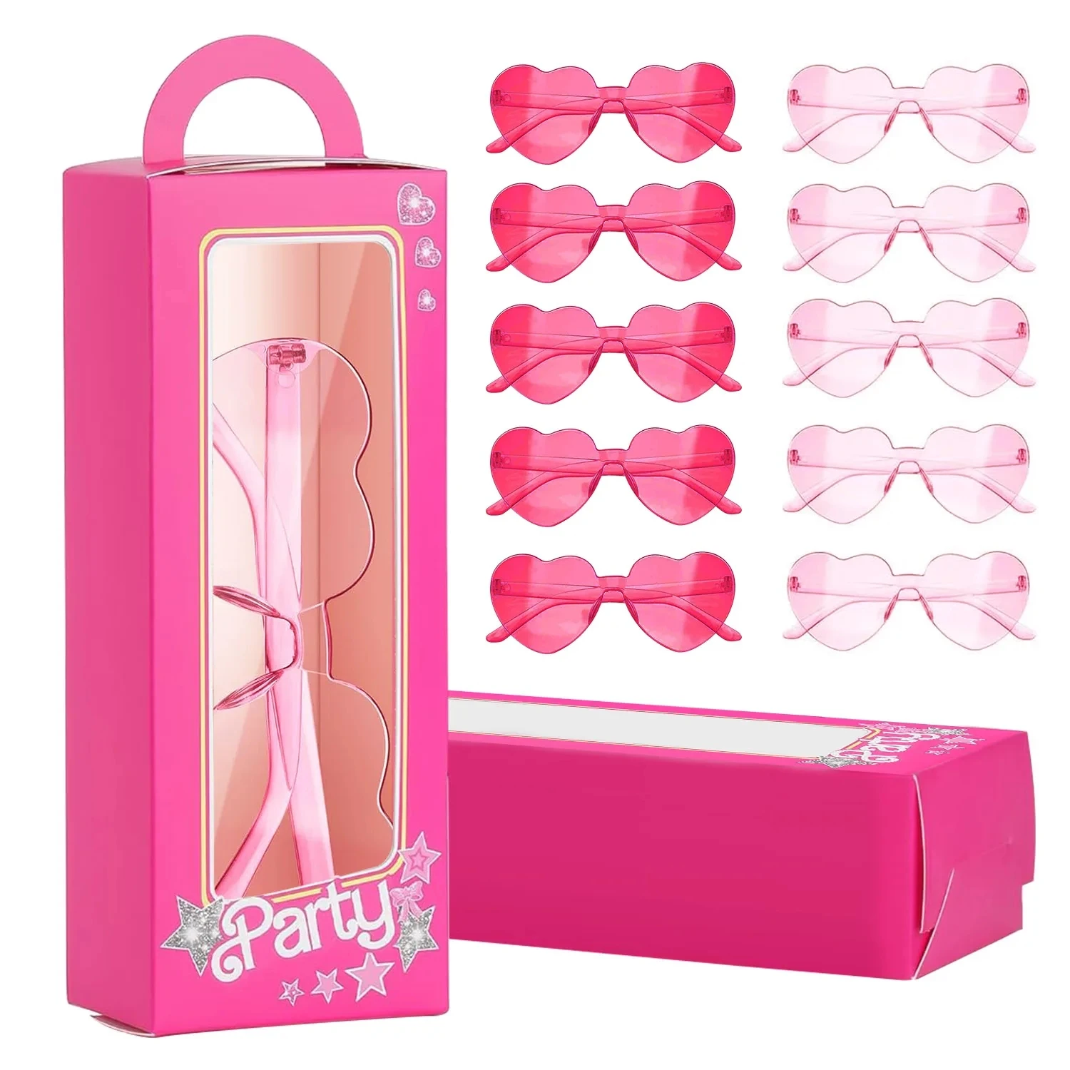 Pink Girls Party Favor Boxes Party Present Box Heart Sunglasses for Birthday Party Bridal Shower Supplies