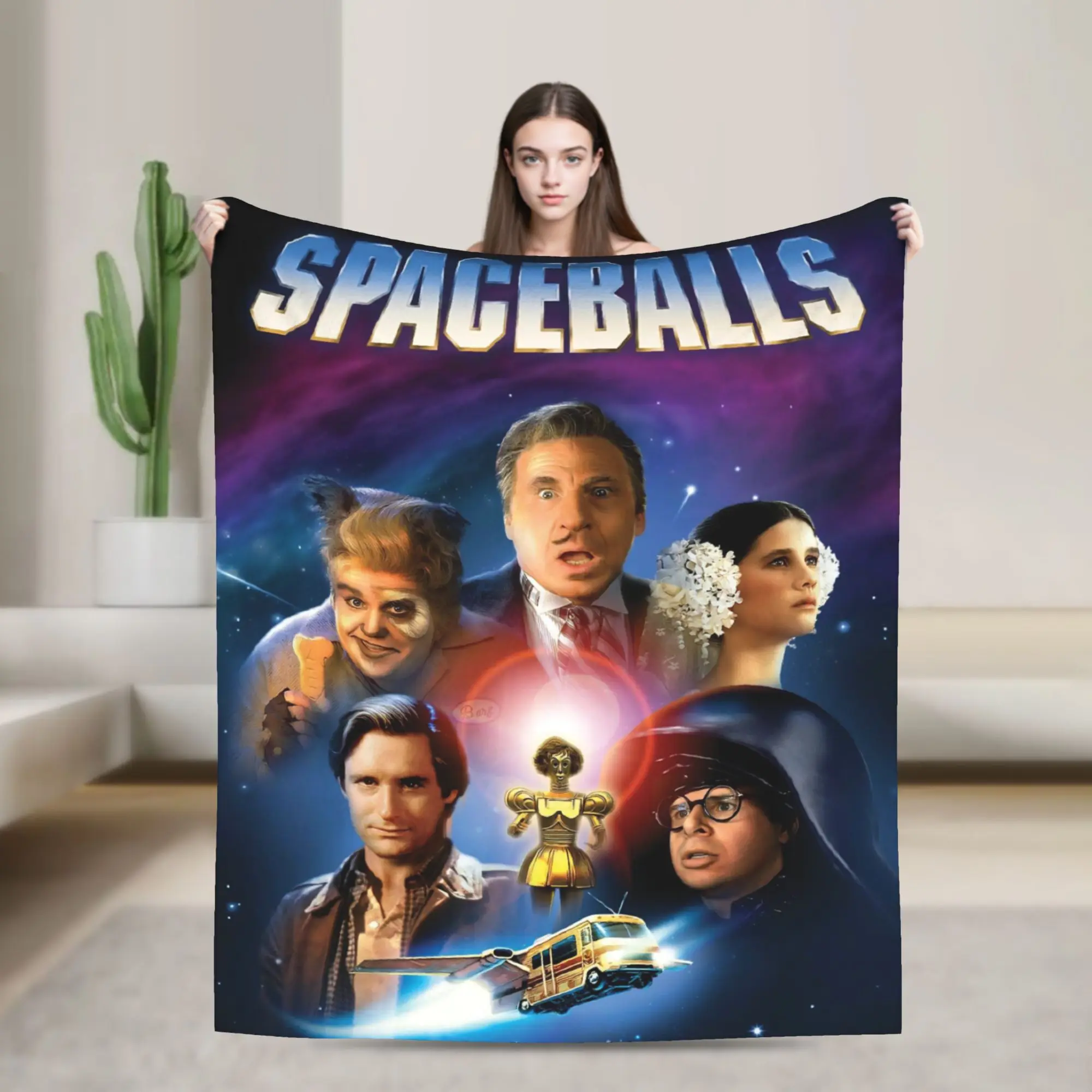 Spaceballs Movie Blanket Multiple Sizes Soft Fuzzy Plush  Throw Blankets for Sofa Couch and Bed