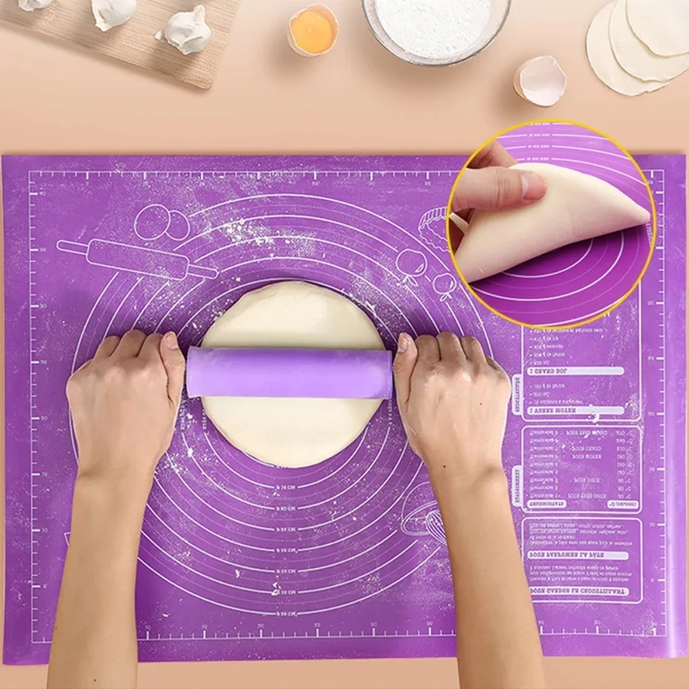 45x60CM Baking Silicone Mat Purple Kneading Mat with Scales Pastry Fondant Mat Kitchen Anti-scald Waterproof Greaseproof