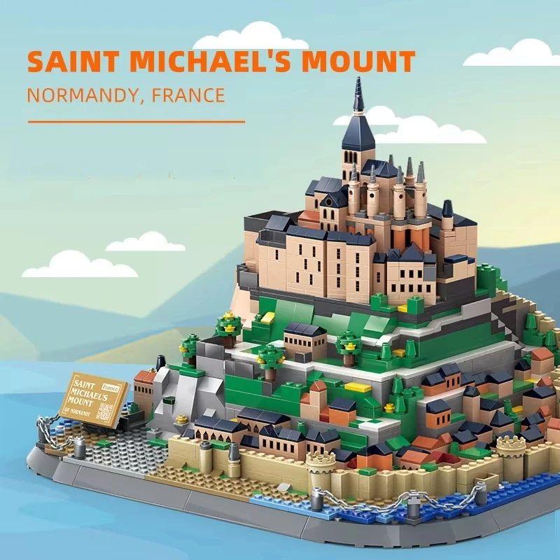 

1392Pcs World Landmark Architeture Building Blocks Model Mont Saint Michel Diorama Castle Bricks Kit DIY Toy For Kid Adults Gift