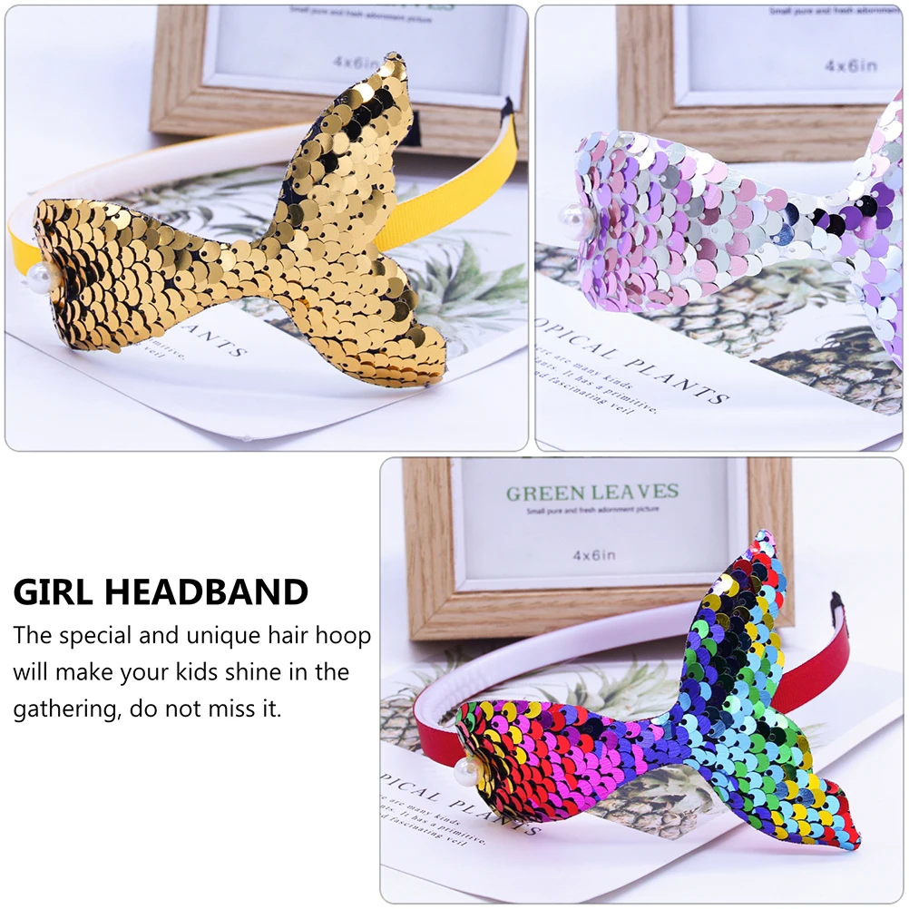 

6Pcs Cute Mermaid Tail Cosplay Hair Hoops for Kids Party Headwear and Fun Accessories in Multiple Colors