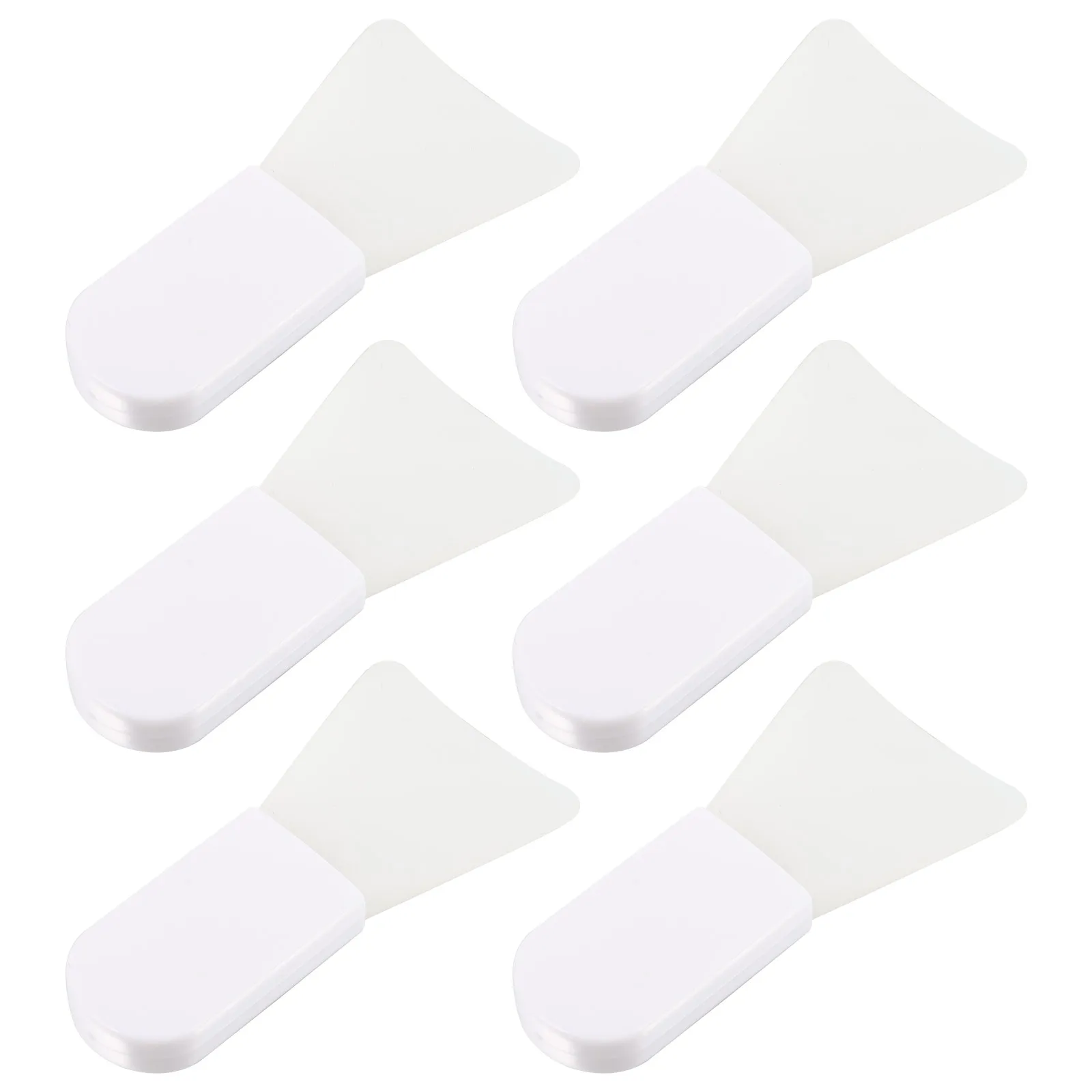 6Pcs Mini Facial Mask Brushes Short Handle Silicone Head Durable Makeup Stirring Tools for Face Care Mudpack Applications