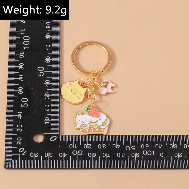 Niedliche Emaille Elefant Katze Schlüssel bund Frauen Mädchen Tier Schlüssel ring Anhänger für Auto Schlüssel halter Handtasche Charms DIY Schmuck Geschenk – Detail 15