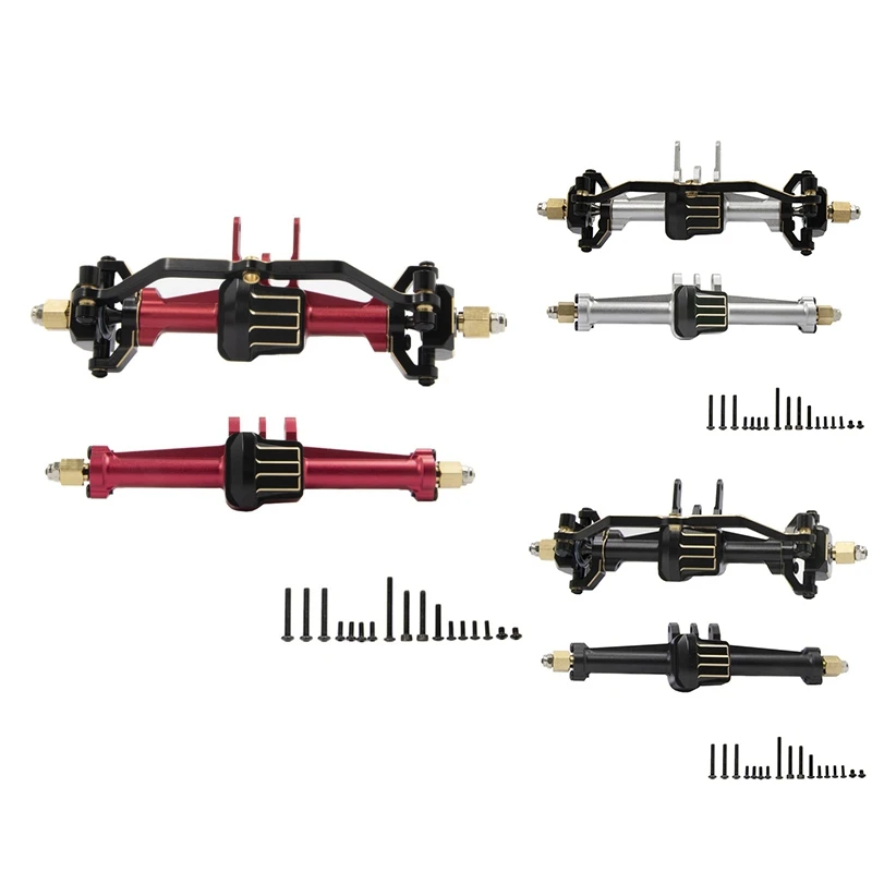 

Eco-Friendly-2Pcs Complete Brass Aluminum Alloy Front And Rear Axle With Gear For TRX4M 1/18 RC Crawler Car Upgrade Parts