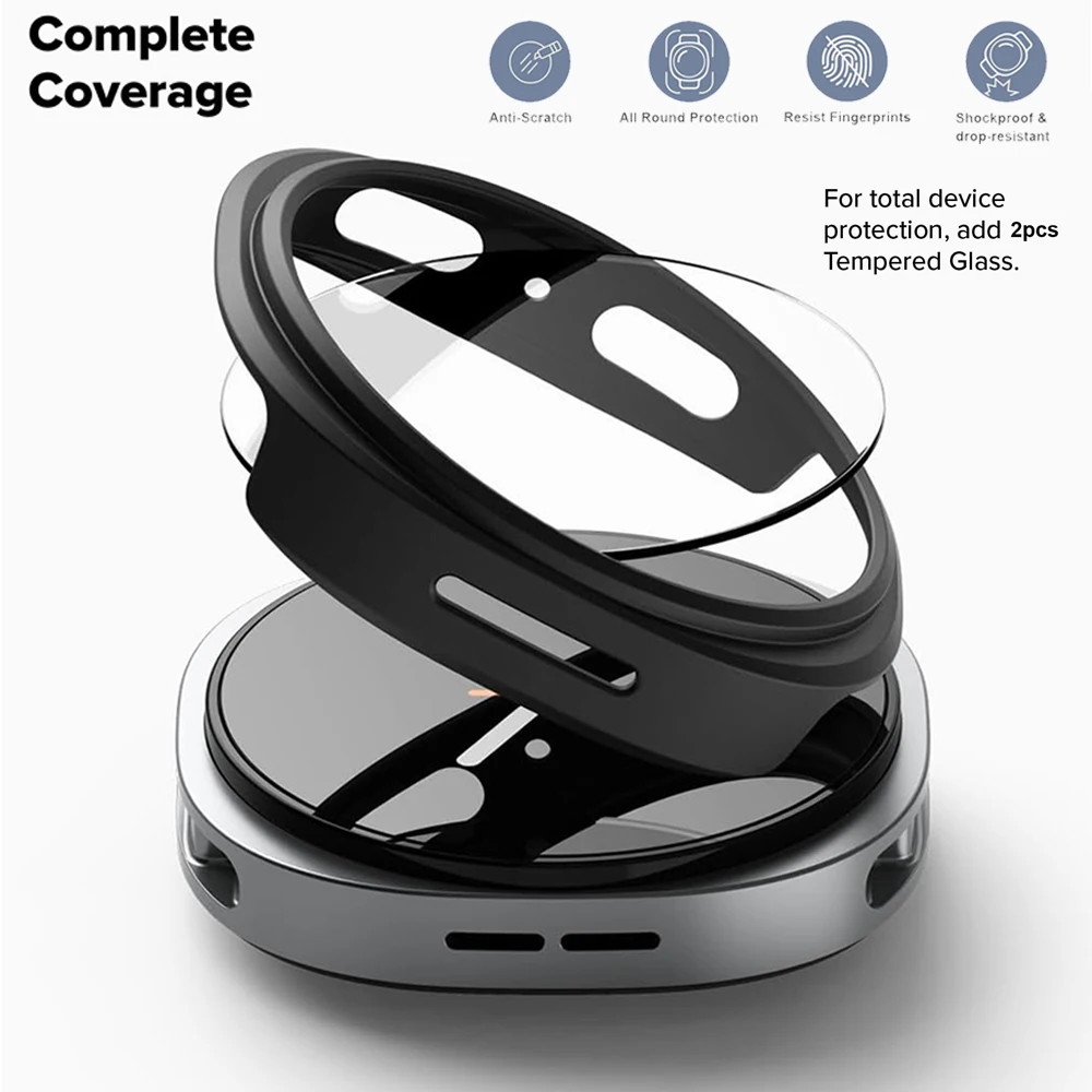 Закаленное стекло + чехол для часов из ПК для Samsung Galaxy Watch 8, 40 мм, 44 мм, аксессуары с ТПУ, чехлы для Galaxy Watch 8, протектор