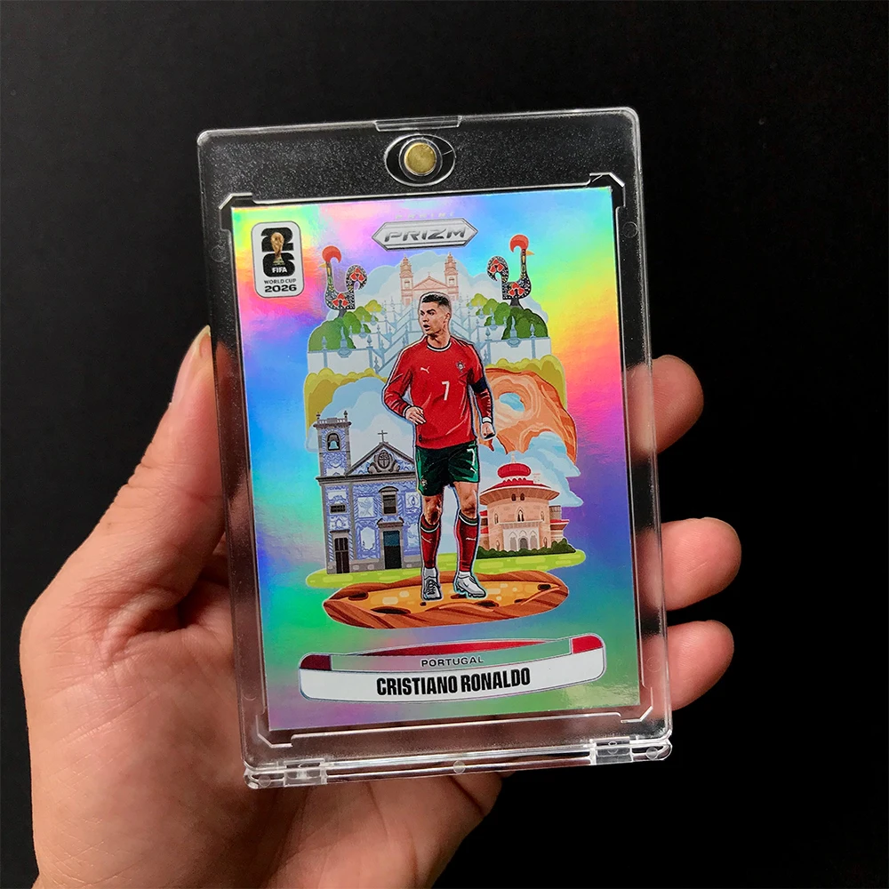 2026 DIY homemade world cup downtown Messi Ronaldo Mbappe Haaland Jamal Rainbow Laser Texture Collectible cards Birthday gift view 4