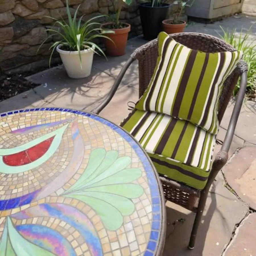 ch Outdoor Square Corner Chair Cushions with Ties Set of 2, WaterandFade Resistant Thick Seat Cushion Pads for Garden Patio Din
