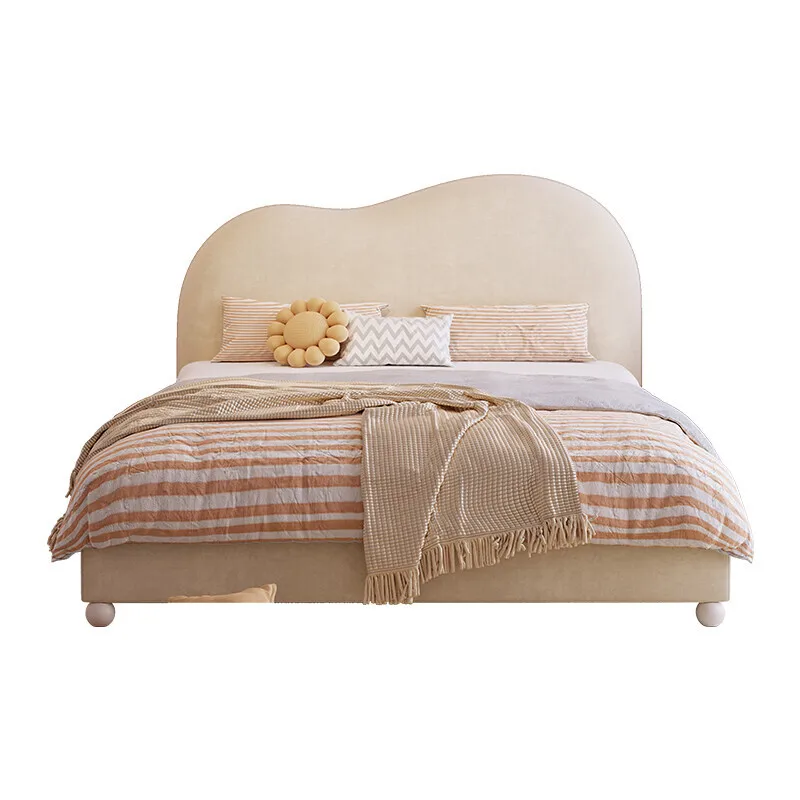 

Children's bed girl single bed, simple soft bag white child princess bed