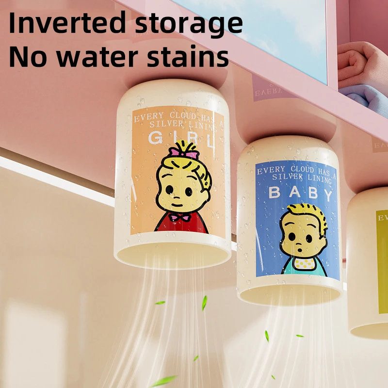 High Aesthetic Value Magnetic Mouthwash Cup Home Cute Double-Layer Toothbrush Cup No Punching Inverted Cup