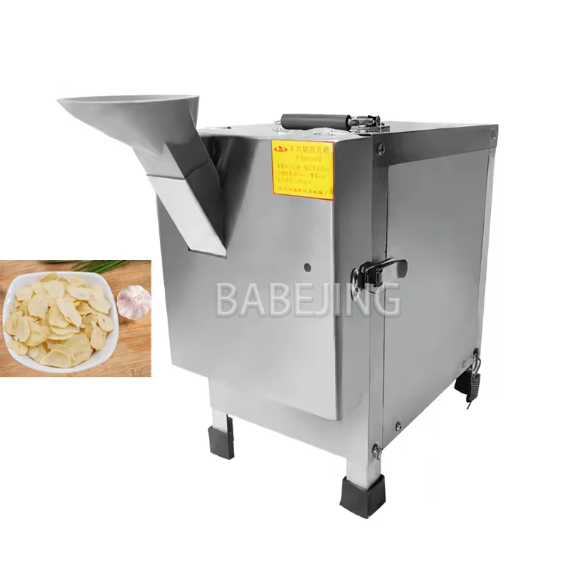 BABEJING Vertikaler kleiner Knoblauchschneider, neue Knoblauch-Ingwer-Schneidemaschine aus Edelstahl, 30–40 kg/h
